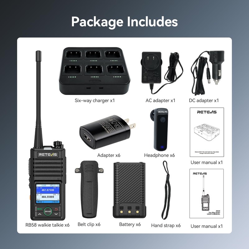 Retevis RB58 Waterproof Bluetooth Two-Way Radio (4)