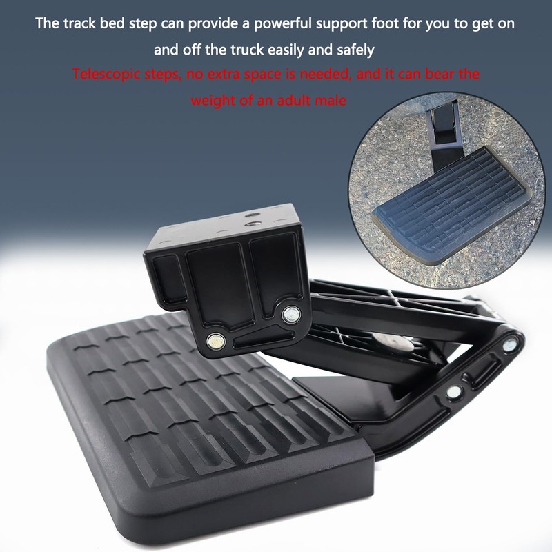 QHHR 75302-01A Rear Bed Step Retractable Bumper Step for Ford