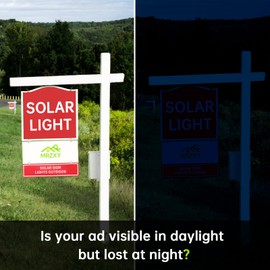 Solar Sign Light Outdoor Bright LED 6000K White Dusk to Dawn Solar Powered for Mailbox, Address, House Number, Real Estate Sign Posts, Billboard Lighting (1 PACK)