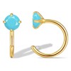 Turquoise Earrings for Women, Gold Turquoise Jewelry Hoop Earring Stud,