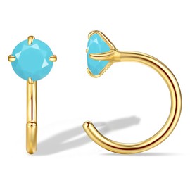 Turquoise Earrings for Women, Gold Turquoise Jewelry Hoop Earring Stud, Small Christmas Mothers Day Gifts for Women Mom, Anniversary Birthday Gifts for Her