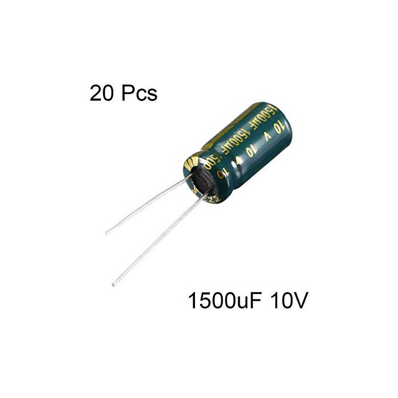 uxcell 20pcs Aluminum Radial Electrolytic Capacitor Low ESR Green with