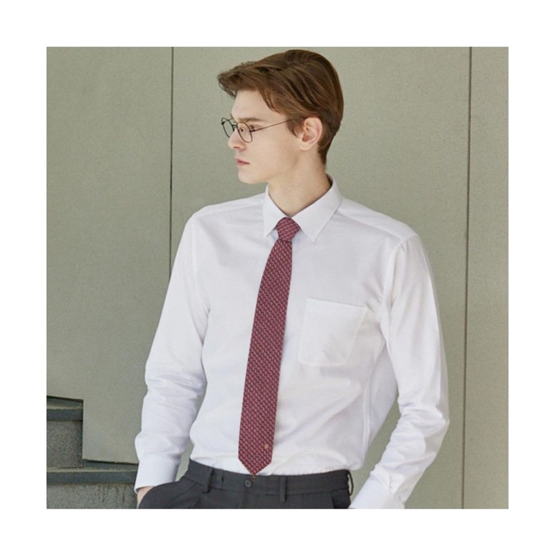 Daks Shirt Cubic All-Over Pattern Tie Red_DLF1ACF1105R2