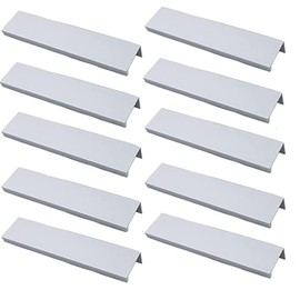 MARGUERASW Set of 10 Profile Handles for Kitchen Furniture - Invisible Handles - Brushed Furniture Handles - Silver Aluminium Alloy Hole Distance 160 mm