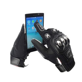 Oubaiya Guantes de Acero para Exteriores para Motocicleta, Deportes de Potencia, Guantes de Seguridad Textiles (Negro, XL)