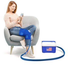 Cold Therapy Machine System with Programmable Timer, Ice Machine for Knee after Surgery Recovery,Wearable, Adjustable Knee Pad,Quiet Pump,Ideal for Sports Injuries, Knee Pains ﻿