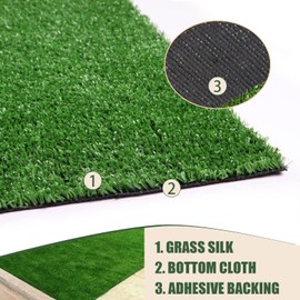 AYOHA 7' x 7' Artificial Turf, Fake Grass Mat Outdoor Rugs for Balcony Patio Yard Lawn Garden Landscape Decoration, Synthetic Grass for Dogs Pets Faux Astro Turf Mat Rubber Backing, Easy to Clean