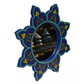 Handmade Moroccan Mirror Hand Painted Bathroom Dresser Wall Decor Handmade MED Blue