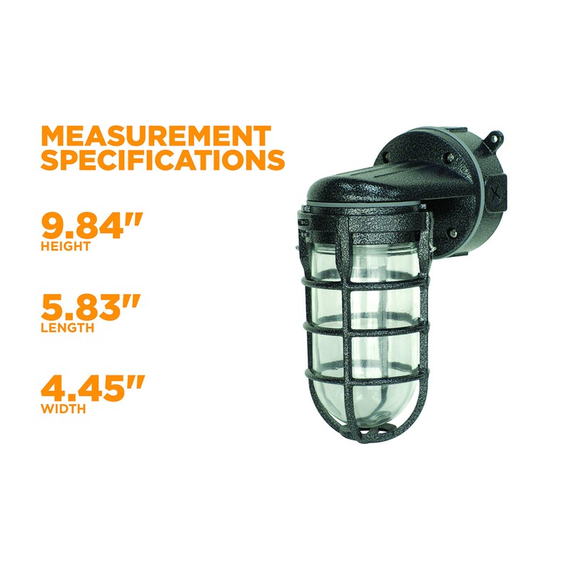 Woods L1707SVBLK Wall Mount Light in Hammered Black Finish Sturdy