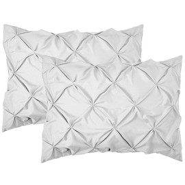 Elegant Comfort 2-Pack Sham Set Pinch Pleat Design, Egyptian Quality 1500 Thread Count, Stylish Design-Easy Care, Wrinkle and Stain Resistant, 2-Piece Sham Set, Pleated Standard/Queen, White