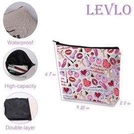 LEVLO Short Sweet Love Song SC Fans Canvas Cosmetic Pouch Taste Me Makeup Bag Pink Lady Themed Party Gift, Taste Me, Daily