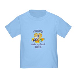 CafePress Pigeon Smile Toddler T Shirt Toddler Graphic Tee, 100% Cotton Baby Blue