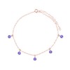Tanzanite Bead Drop Anklet in 14k Rose Gold Fill