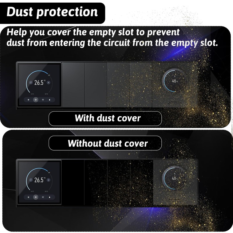 8pcs Rocker Switch Cover Black Rocker Switch Blank Snap-in Hole