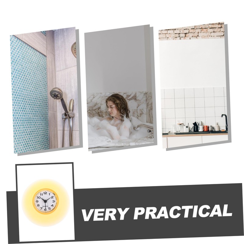Ipetboom Suction Cup Clock Silent Shower Clock for Bathroom for