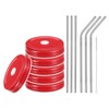 uxcell 13pcs Stainless Steel Mason Jar Lids with Straw Hole,