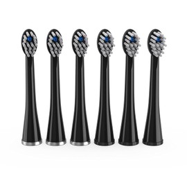 Waterpik Waterpik Genuine Compact Size Replacement Brush Heads With Covers for Sonic-Fusion Flossing Toothbrush SFRB-2EB, 6 Count Black