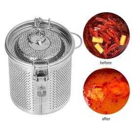 Tea Strainer, Stainless Steel Tea Ball Seasoning Strainer Multipurpose Spice Filter Tea Filter Basket Infuser Tea Strainer Fine Mesh for Tea Gravy Soup Taste Spice (0.7L)