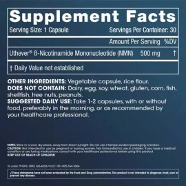 Suplemento Nmn 500 Mg Precursor Nad 30 Caps. Gmp