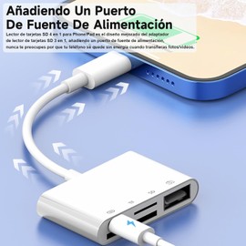 Autbye Lector de Tarjetas SD TF 4 en 1, Adaptador para lPhone/Pad/Cámara Adaptador de Velocidad Rápida con Función de Compartir En Tiempo Real y Gestión de Datos. Ideal para Fotos y Archivos
