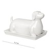 Bicuzat Ceramic Dachshund Butter Dish with Lid, Butter Keeper Butter