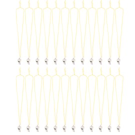 24pcs Stainless Steel Sports Whistles with Lanyard Loud Crisp Sound Whistles Coach Whistle for Lifeguards Officials