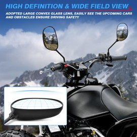 MICTUNING ATV Mirrors - 360 Degrees Adjustable Motorcycle 7/8" Handle Bar Mirrors with 8mm 10mm Threaded Bolt Compatible with Honda Yamaha Motorcycle Scooter Sportsman Dirt Bike and More