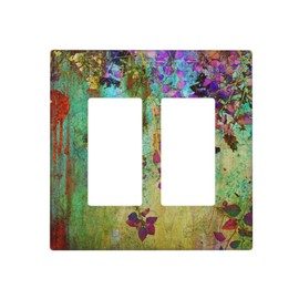 South Feather Light Switch Cover Double Toggle Reclaimed Scrap Wood Teal Decorative Outlet Wall Plate Cover Modern Switch Plate Wall Plates