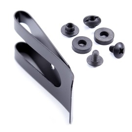 HolsterSmith Universal Metal Belt Clip - fits up to 2.0 inch Belts - Tactical Black Finish – 1 Pack w/Mounting Hardware - for KYDEX Holsters, Sheaths, Cell Phone Cases