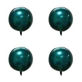 Glanzzeit 4D Balloons All Round Foil Balloons Bride Baby Shower Wedding Birthday Party Prom Helium Balloons Decoration, Pack of 4 (Peacock Green)