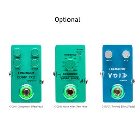 COOLMUSIC Compressor Effect Pedal True Bypass Guitar Effect Pedals with 4 Rotating Knobs and Foot Switch for Electric Guitar Bass