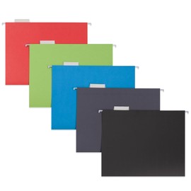 Oterri Hanging File Folders, Letter Size, Assorted Colors, 1/5-Cut Adjustable Tab, 25 Per Box