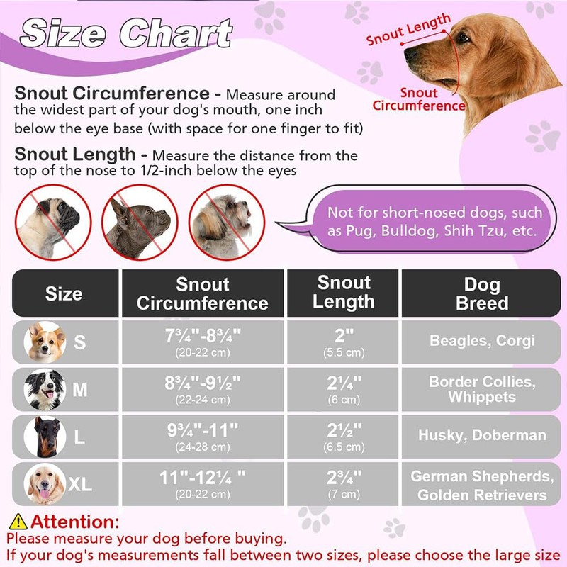 TOEECY Muzzle for Dogs, Dog Muzzle with Adjustable Loop, Breathable,