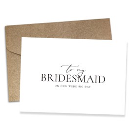 WeddingGiftsWedding Bridesmaid Card with Envelope, To My Bridesmaid On Our Wedding Day Cards. （Bridesmaid A）