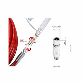 Swivel Joint 1/4-Inch 360 Degrees Rotate Stainless Steel Airless High Pressure Spray Gun Hose Swivel Joint Connector Accessories for Paint Sprayers and Hose(1-pack)