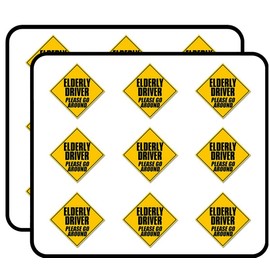 Caution Elderly Driver Please Go Around -Safety Driving Retired Sticker for Scrapbooking, Calendars, Arts, Album, Bullet Journals 2" 18 Pack