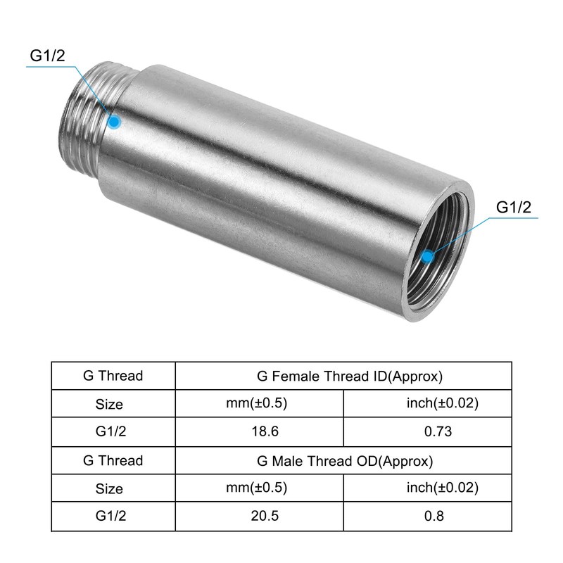 PATIKIL Shower Head Extension Arm, 2 Pack Stainless Steel G1/2