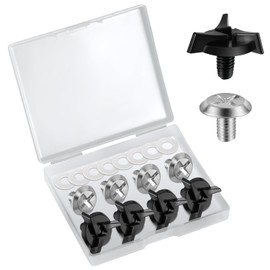 NQEUEPN 8pcs Motorcycle Helmet Screws, Helmet Visor Screws with 8pcs Rubber Washers Motorcycle Helmet Accessories (Black, Silver)