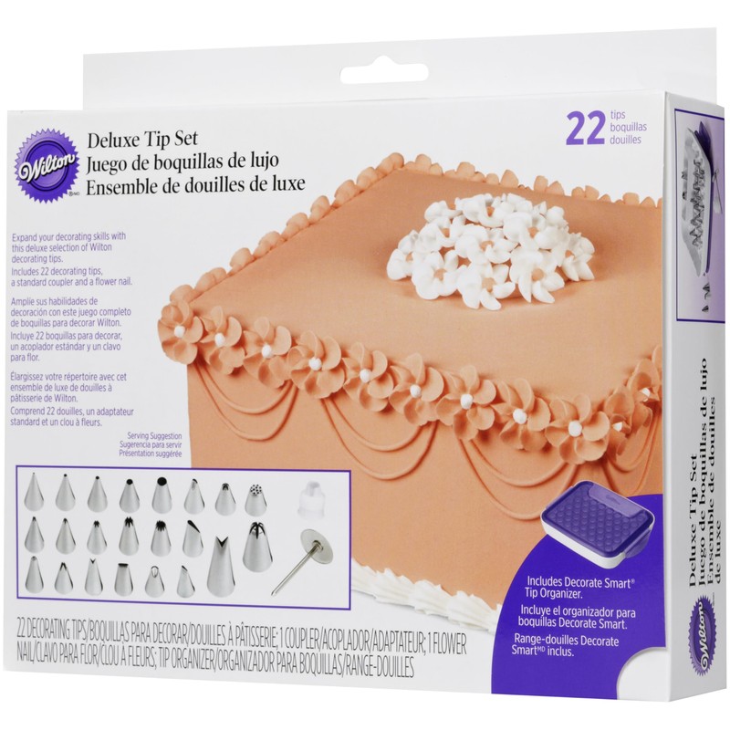 Wilton Deluxe Piping Tips Set 22 Pieces Stainless Steel Silver