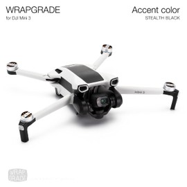 WRAPGRADE Skin Stickers Compatible with DJI Mini 3 | Accent Color (STEALTH BLACK)