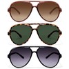 EYEGUARD 3 Pack Retro Aviator Bifocal Reading Sunglasses for Women