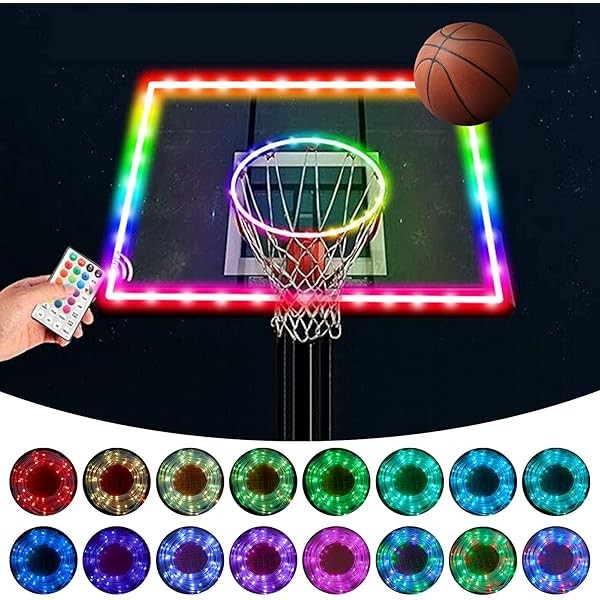 Green Bean LED Basketball Hoop Light Rim and Backboard, Remote