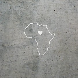 Decal Stickers of Africa Silhouette Outline Heart (White) (Set of 2) Luxury Weatherproof Vinyl Decal Stickers for Laptop Desktop Smartphone Car Dirt Bike Wall Room Mason - BICVER1e84391WHW19Y24