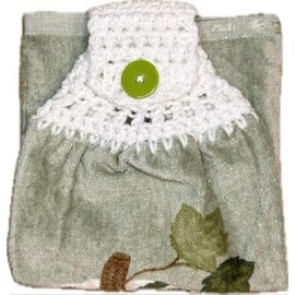 Fall Handmade Crochet Top Very Absorbent Towel 100% Cotton Terry Cloth Towel For Kitchen, Bathroom, And Laundry Room (WHITE PUMPKIN)