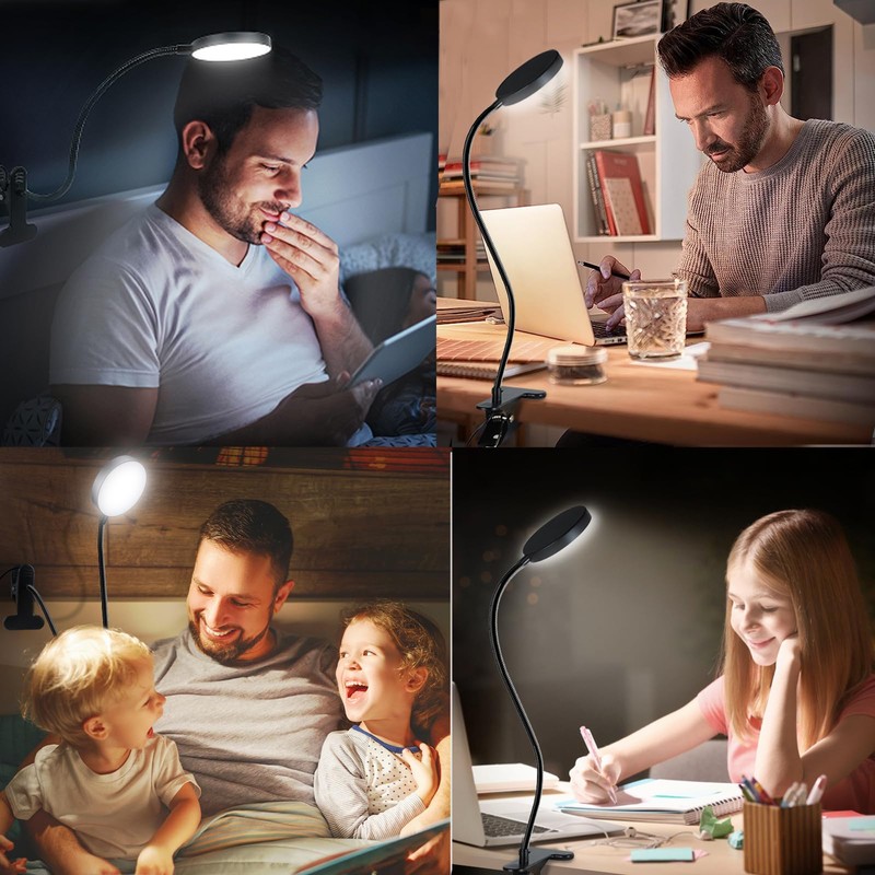 LiFMIRA Desk Lamp, 8W 66 LED Reading Light for Bed,