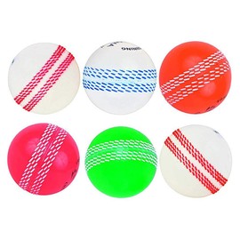 Kosma Set of 6 pc Windball Cricket Ball |Soft Training Balls - Red with White Seam, Pink with White Seam, Orange with White Seam, Green with White Seam, White with Pink seam, White with Blue Seam