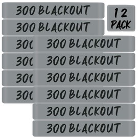 12 Pack Magsaddle .300 Blackout Magazine Marking Bands .300 BLK .300BO Caliber Identification Holster Accessories (Gray - Black)
