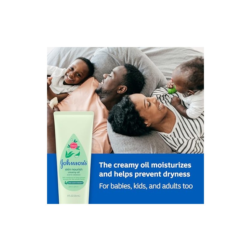 Baby Johnson aceite cremoso Aloe y vitamina E, 8 onzas