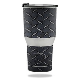 MightySkins Skin Compatible with RTIC Tumbler 20 oz. (2017) - Black Diamond Plate | Protective, Durable, and Unique Vinyl Decal wrap Cover | Easy to Apply, Remove, and Change Styles | Made in The USA