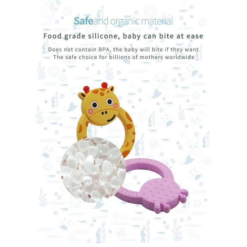 Unbranded Kids Giraffe Baby Teether Chewable Silicone BPA FREE, Yellow,